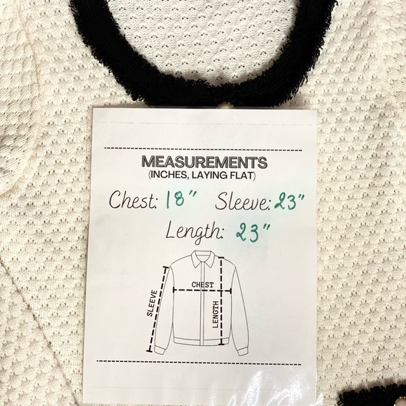 Elegant Black and White Women's cardigan/Sweater Size M w/Tiny Discreet Sparkles - Picture 12 of 16